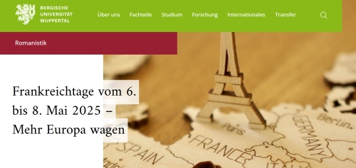 Universität Wuppertal: Frankreichtage vom 6. bis 8. Mai 2025